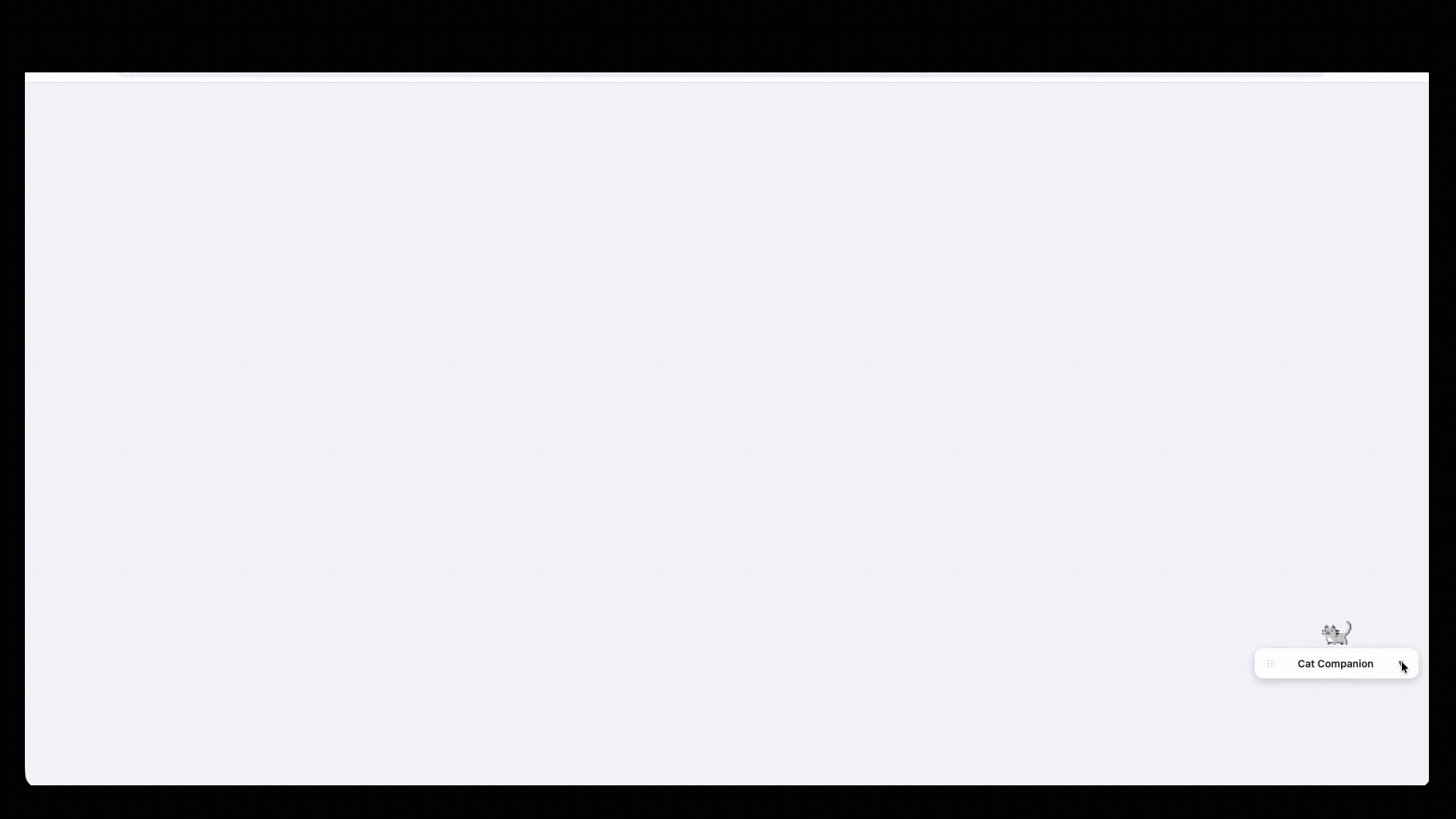 Cat Companion reminder widget with an animated cat