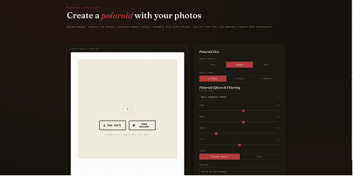 Polaroid effect, web and mobile